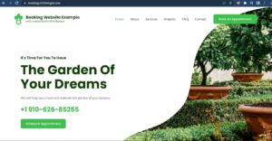 Sample landscaping/gardening website hompage