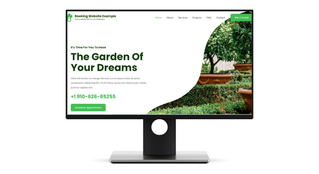 Sample landscaping website
