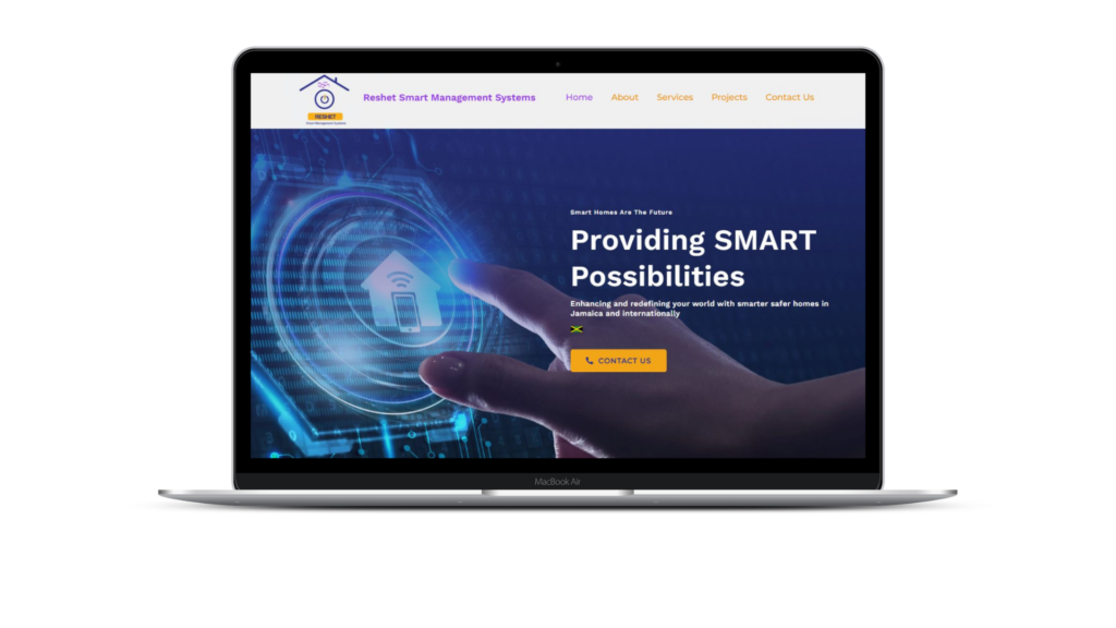 Jamaican Smart Device installation website laptop view