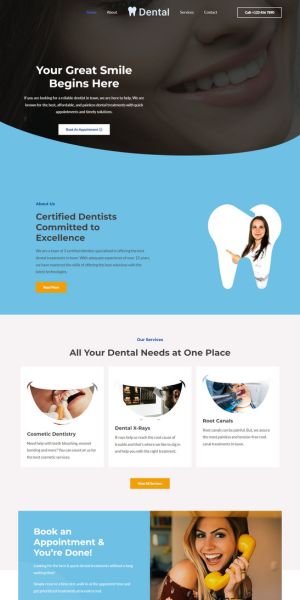 Example of what a well designed dental website looks like.