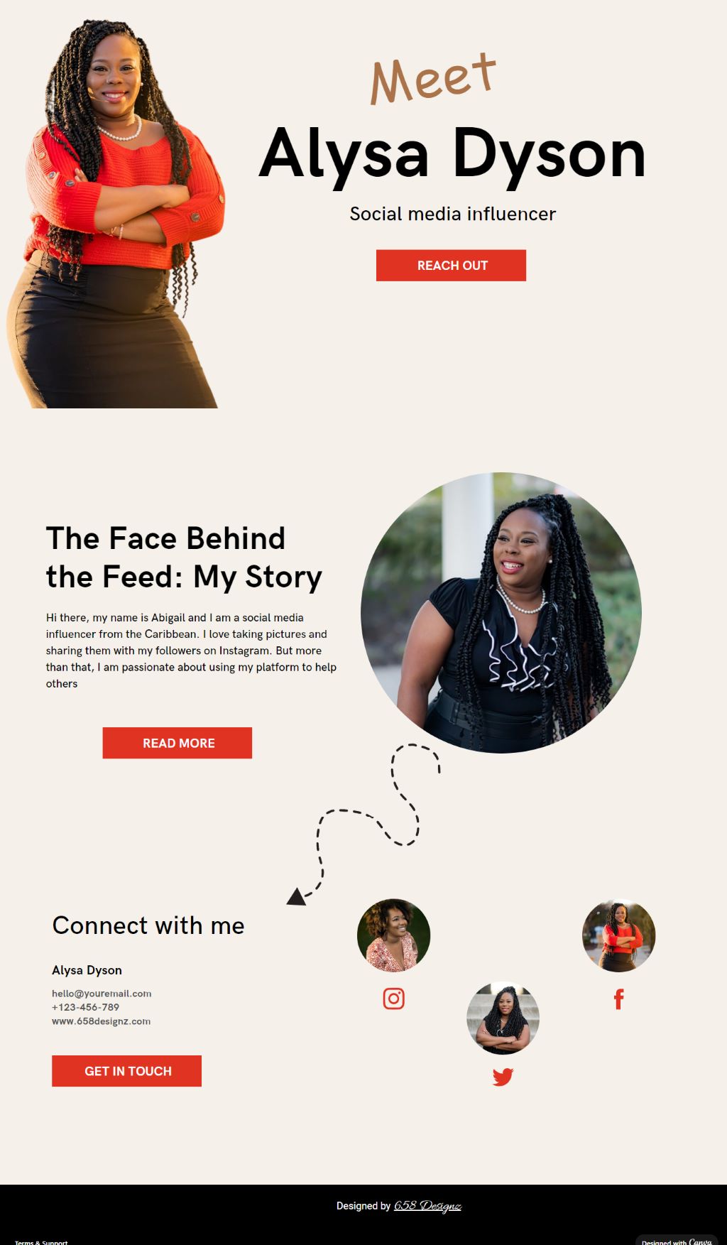 Sample Personal website designed in Jamaica for Abigail Johnson